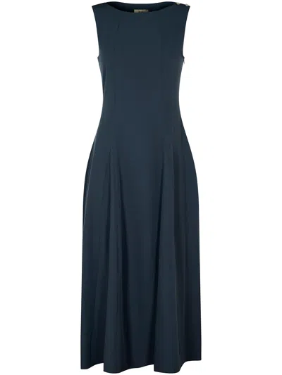 Herno Sleeveless Pleated Maxi Dress In Black