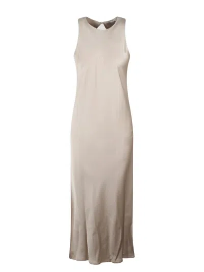 Herno Sleeveless Maxi Dress In Neutrals