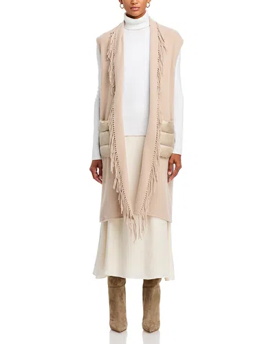 Herno Sleeveless Mixed Media Wool Cashmere Coat In Nuovo Chantilly