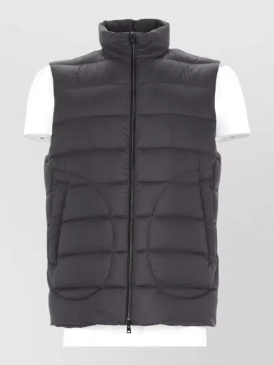 Herno Sleeveless Padded Coat High Neck Design In Black