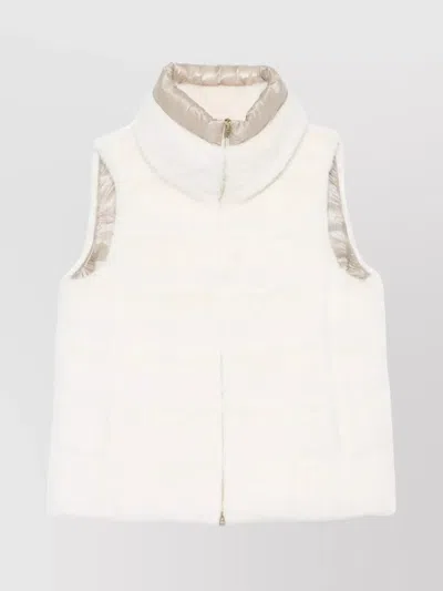HERNO SLEEVELESS PADDED HIGH COLLAR JACKET