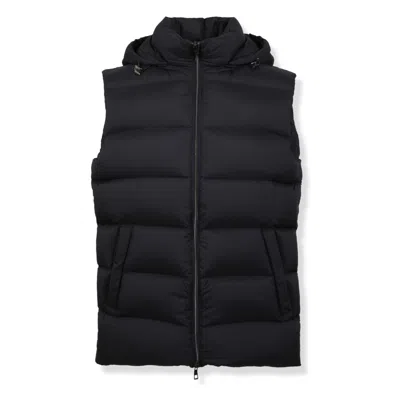 Herno Sleeveless Padded Nylon Microfiber Vest In Black