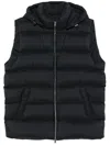 Herno Quilted Puffer Vest With High Collar In Black