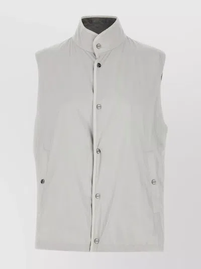 Herno Sleeveless Reversible Gilet High Collar In White