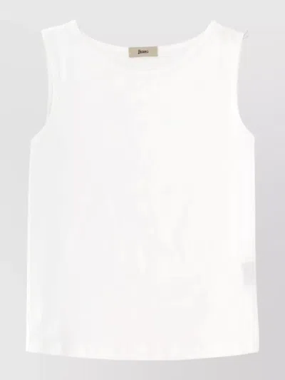Herno Sleeveless Top Round Neck Knitwear Piece In White