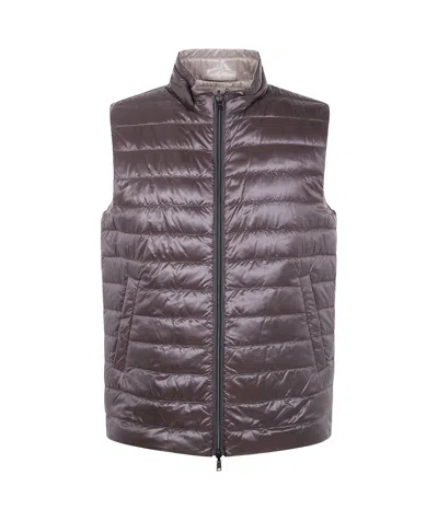 Herno Sleevless Zipper Vest In Gray