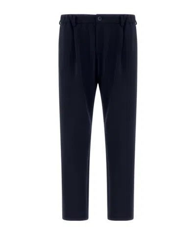 Herno Vintage Cotton Trousers In Navy Blue