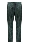 Herno Slim Fit Pants With Original Dark Pattern In Green