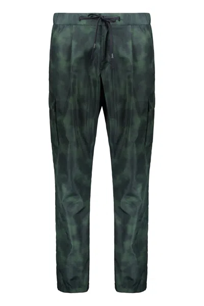 Herno Slim Fit Pants With Original Dark Pattern In Green