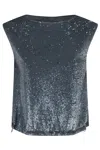 Herno Sequin-embellished Sleeveless Top In Gray