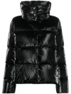 Herno Snakeskin-effect Padded Jacket In Black
