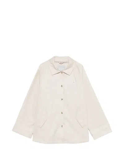 Herno Snap-button Coat In Neutral