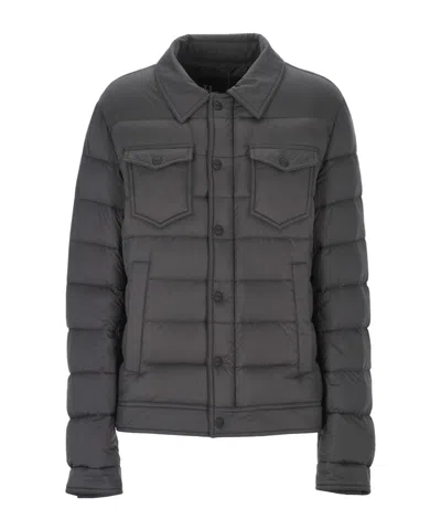 Herno Long Sleeve Quilted Down Jacket In Gray
