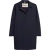 Herno Snap Front Performance Scuba Knit Coat In Blue