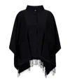 Herno Snap Tassel Cape In Black