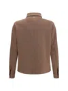 Herno Snap-button Polyester Jacket In Brown