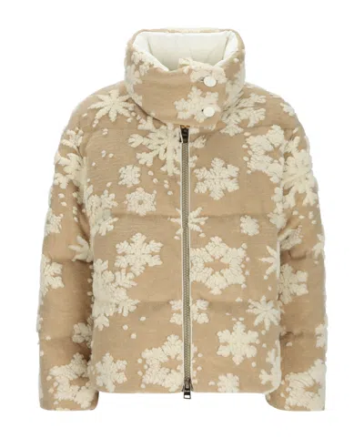 Herno Snowflake Jacquard Jacket In Neutral