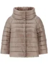 Herno Sofia High Collar Down Jacket In Brown