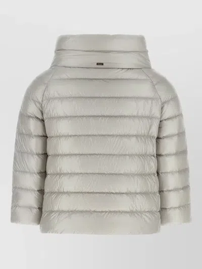 Herno Sofia Cape High Collar Long Sleeves In Gray