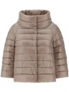 Herno Sofia High-neck Quilted Jacket In Brown