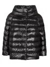 Herno Sleek Black Puffer Jacket With High Collar In Black