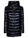 Herno Sofia Glossy High Collar Down Jacket In Black