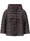 Herno Sofia High Collar Down Jacket In Brown