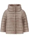 Herno Sofia High Collar Down Jacket In Neutral
