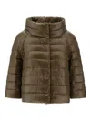 Herno Sofia High-neck Quilted Jacket In Green