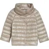 Herno Sofia Iconic Down Crop Puffer Jacket In Neutral