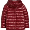 Herno Sofia Iconic Down Crop Puffer Jacket In Burgundy