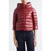 Herno Sofia Iconic Down Crop Puffer Jacket In Burgundy