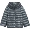 Herno Sofia Iconic Down Crop Puffer Jacket In Gray