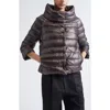 Herno Sofia Iconic Down Crop Puffer Jacket In Brown