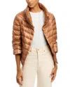 Herno Sofia Iconico Cropped Down Puffer Coat In Brown