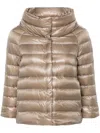 Herno Beige Sofia Short Down Jacket In Brown