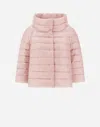 Herno Long-sleeved Down Jacket In Light Pink