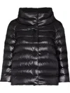 Herno Sofia Mini Black Hooded Jacket In Black