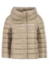 Herno Sofia Nylon Cape In Brown