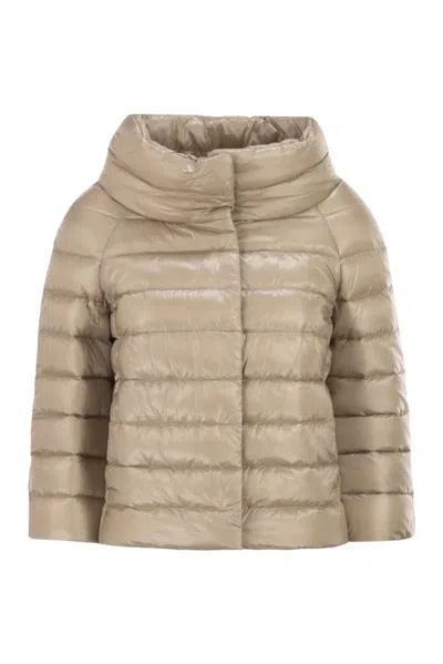 Herno Chantilly Polyamide Down Feather Jacket In Multi