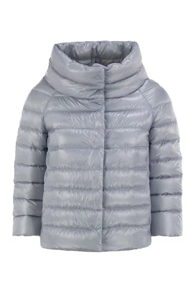 Herno Sofia - Mini Cape With 3/4 Sleeves In Gray
