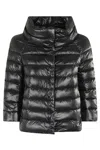 Herno Iconico Piumino Sofia Water-resistant Nylon Ultralight Puffer Jacket In Nero