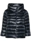 Herno Sleek Black Puffer Jacket With High Collar In Black
