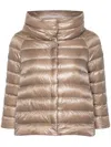 Herno Women Sofia Nylon Cape In Brown