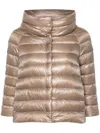 Herno Women Sofia Nylon Cape In Brown