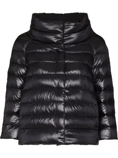 Herno Sofia Nylon Cape In Blue