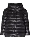 Herno Sleek Black Puffer Jacket With High Collar In Black