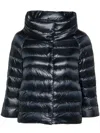 Herno Sleek Black Puffer Jacket With High Collar In Black