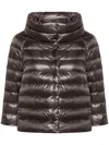 Herno Iconico Sofia Ultralight Bolero Coat In Brown