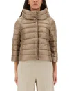 Herno Sofia Nylon Cape In Brown